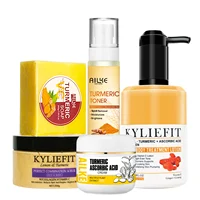AILKE Organic Turmeric Skin Care Set, Brighten, Cleaning Skin, Reduce Acne, Exfoliation, Reduce Blemish, Improve Dull Skin 1
