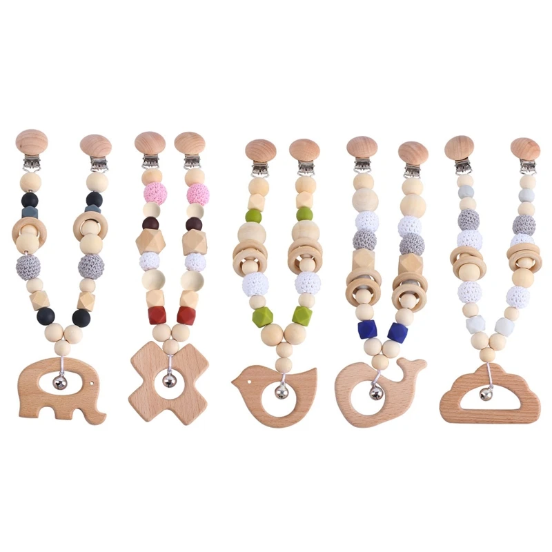 

Соска-цепочка, коляска, прорезыватель для прорезывания зубов, деревянная мобильная погремушка, колокольчик Y55B