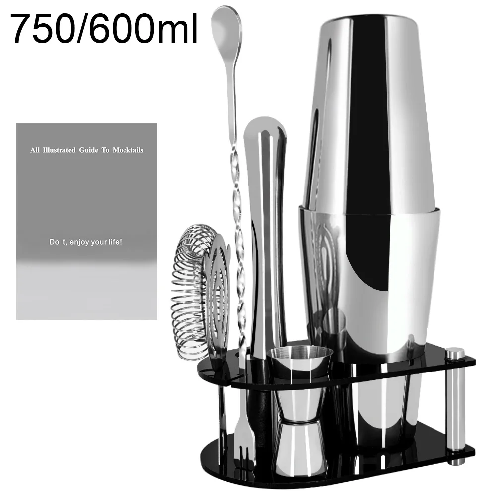 Cocktail Shaker Bartender Kit: 5pcs Bar Tool Set, Cocktail Shaker Set with Stand, Includes Martini Shaker,Strainer,Jigger