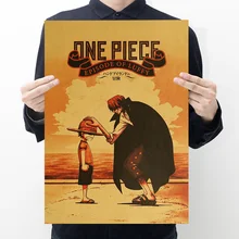 

Classic Cartoon Vintage One Piece Anime Posters Room Stickers Wall Decor Kraft Paper Home Room Art Wall Stickers Painting