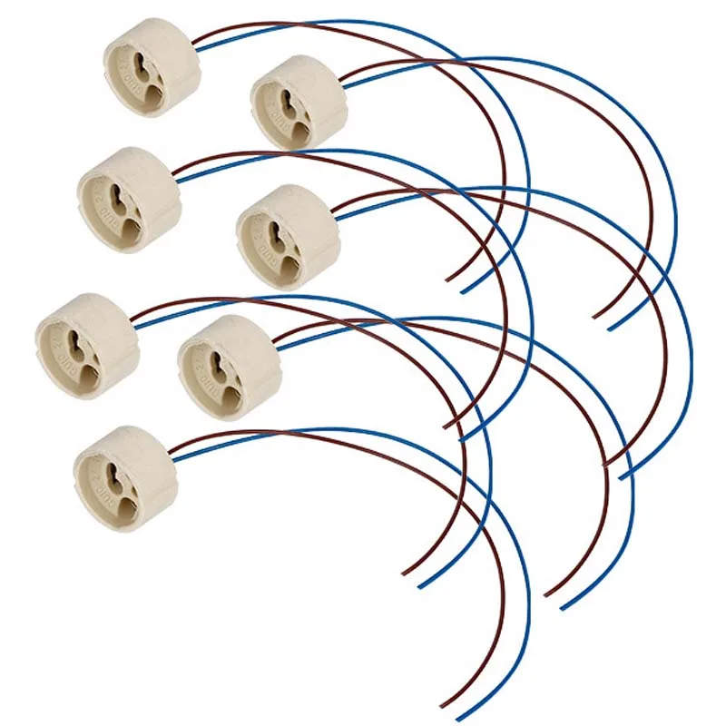 2pcsWhiteGU10CeramicLampHolderwithCableLightingAccessory