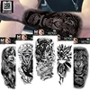 Size:208x95mm New Waterproof Animal, Terrifying Temporary Tattoo Tiger Head Totem Tattoo Sticker 1
