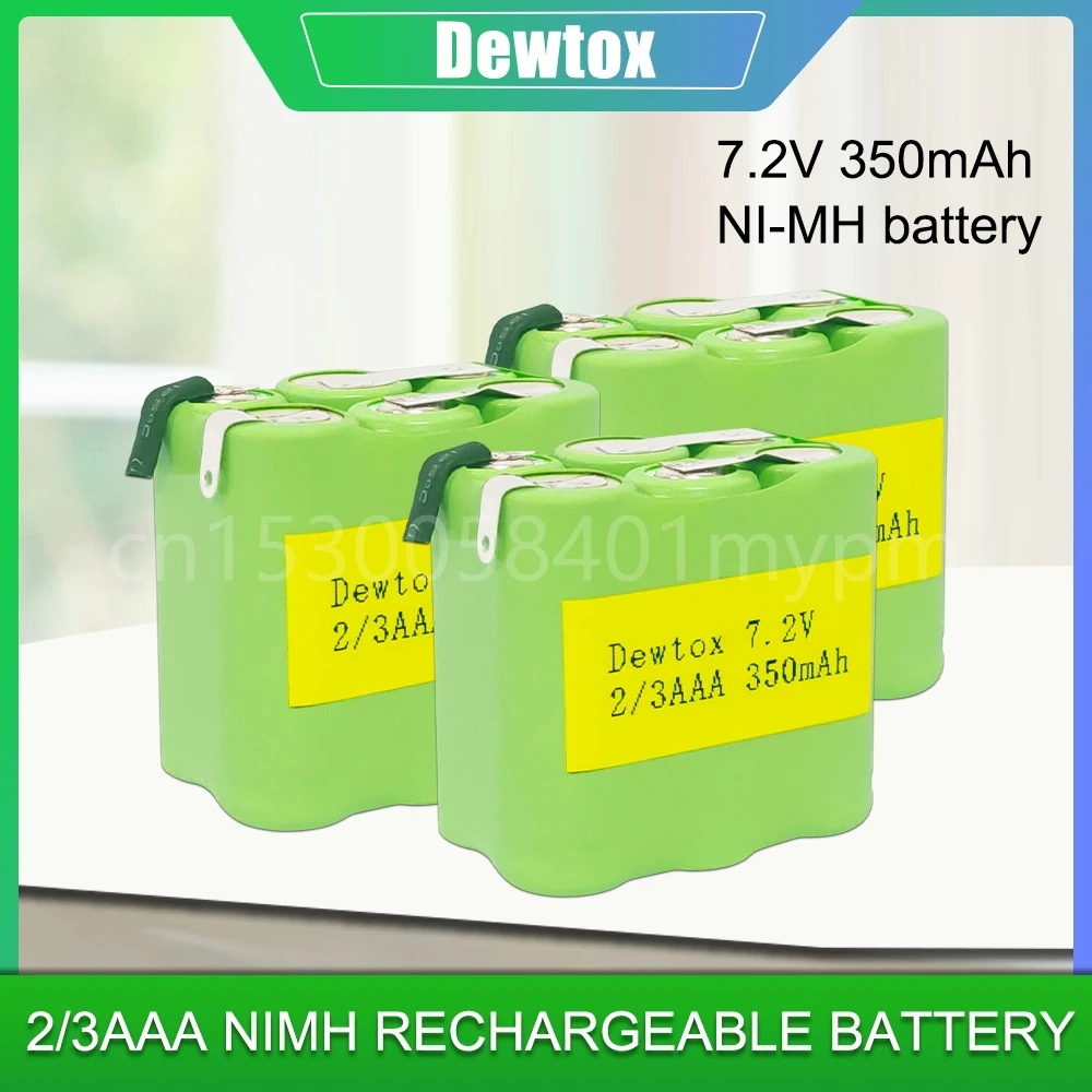 Batteria Ricaricabile 7.2V 2/3Aaa 2/3 Aaa 350Mah Ni-Mh Con Batteria Di Saldatura 6 * Per Giocattoli Di Apparecchiature Mediche Per Circuiti Stampati