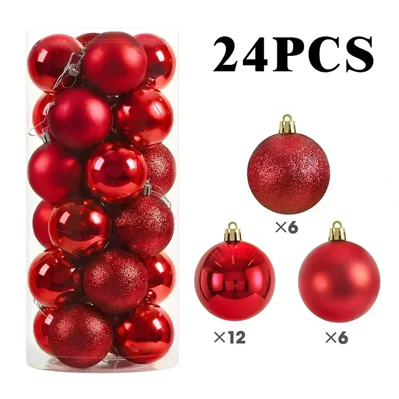thumbnail image 1 of 24 bolas navideñas decorativas para árbol de Navidad, irrompibles, para colgar en fiestas, bodas y vacaciones, 1 of 5