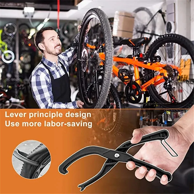 Alicate de pneu com aderência antiderrapante, Bike Tire Alavancas, Bicicleta Tire Remover Clamp, Conveniente Road Mountain Bike Tire Changer