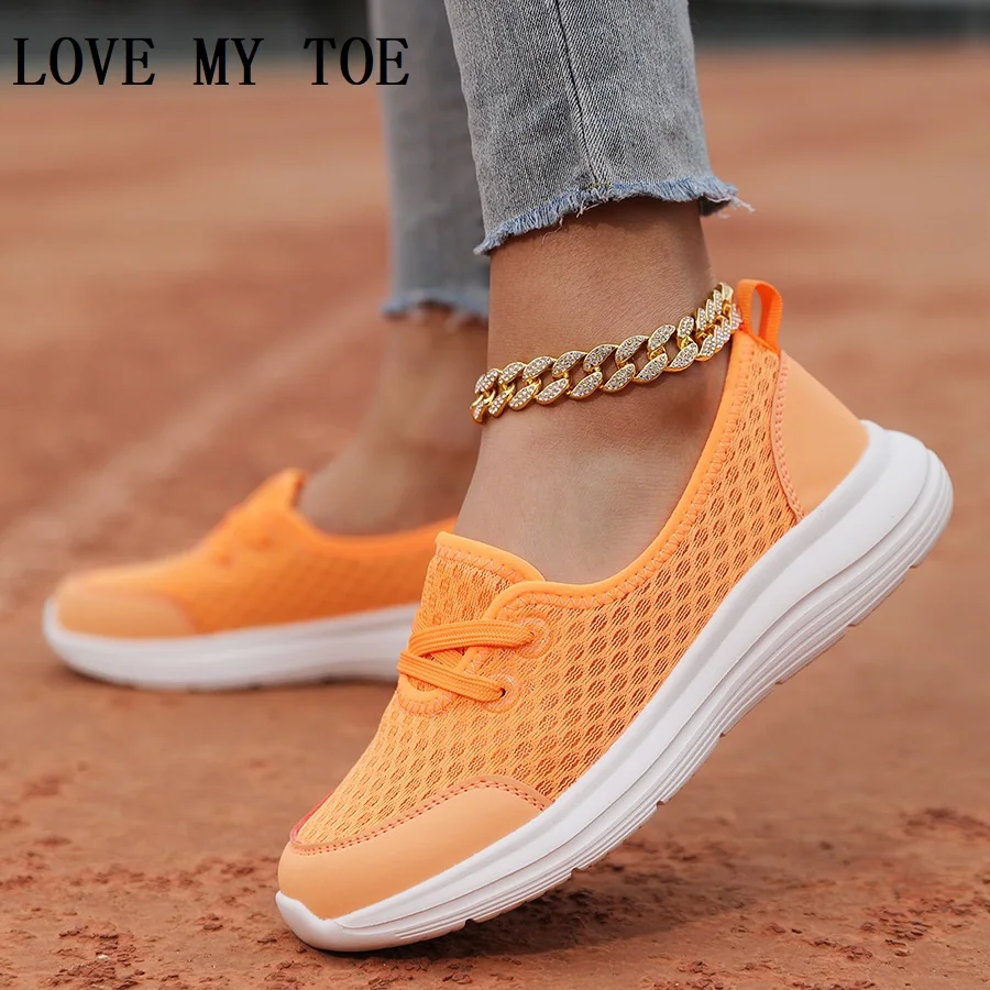 Shoes Woman 2024 Trend Summer Casual Mesh Light Soft Lazy Silp On Breathable Women Sneakers Flats Platform Sport Ladies Trainers