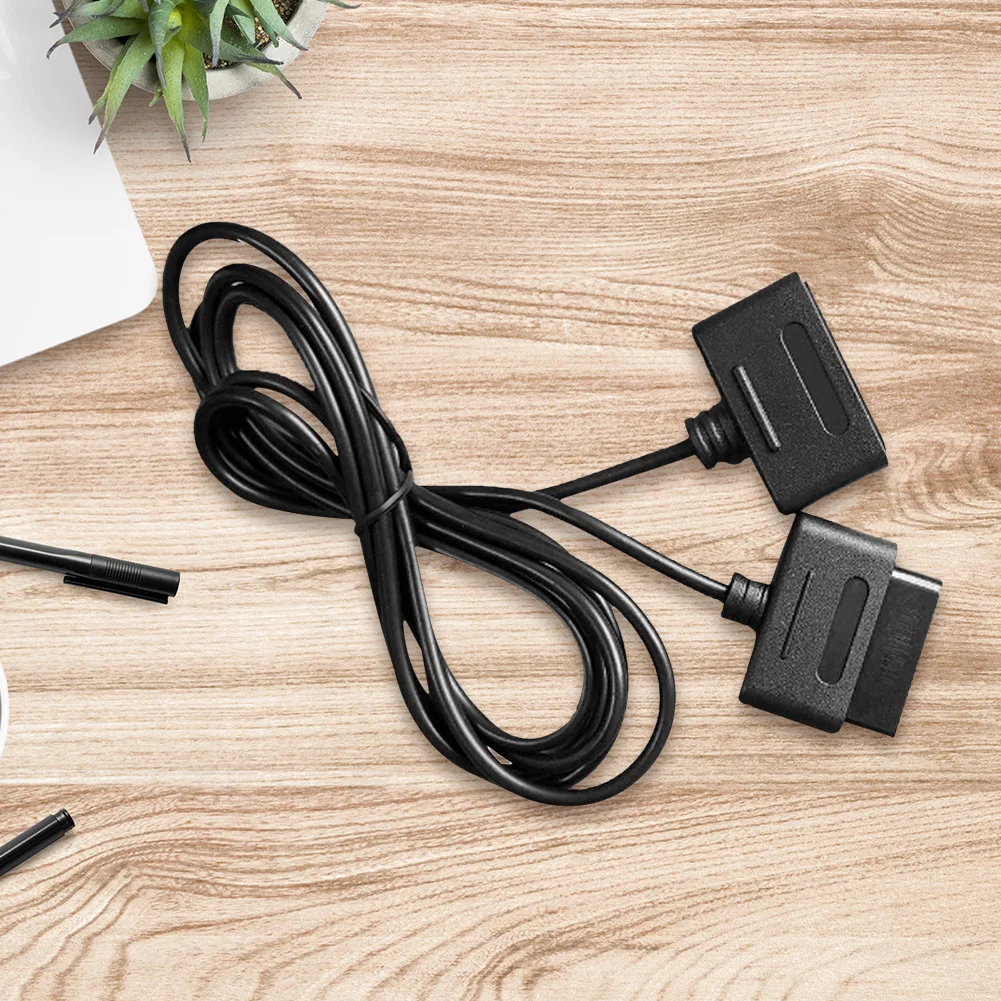 1.8m Game Controller Extension Cable Data Cord Black Extension Cable Cord Game Handle Gamepad Cable for Nintendo SNES Controller