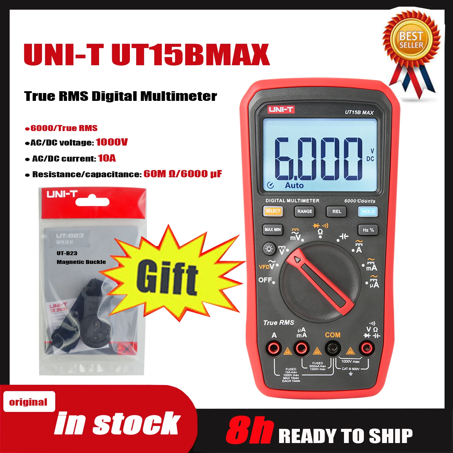 UNI-T UT15B MAX UT17B MAX UT18B MAX True RMS Digital Multimeters Voltmeter Ammeter Capacitance Tester VFD Replace FLUKE 17B MAX