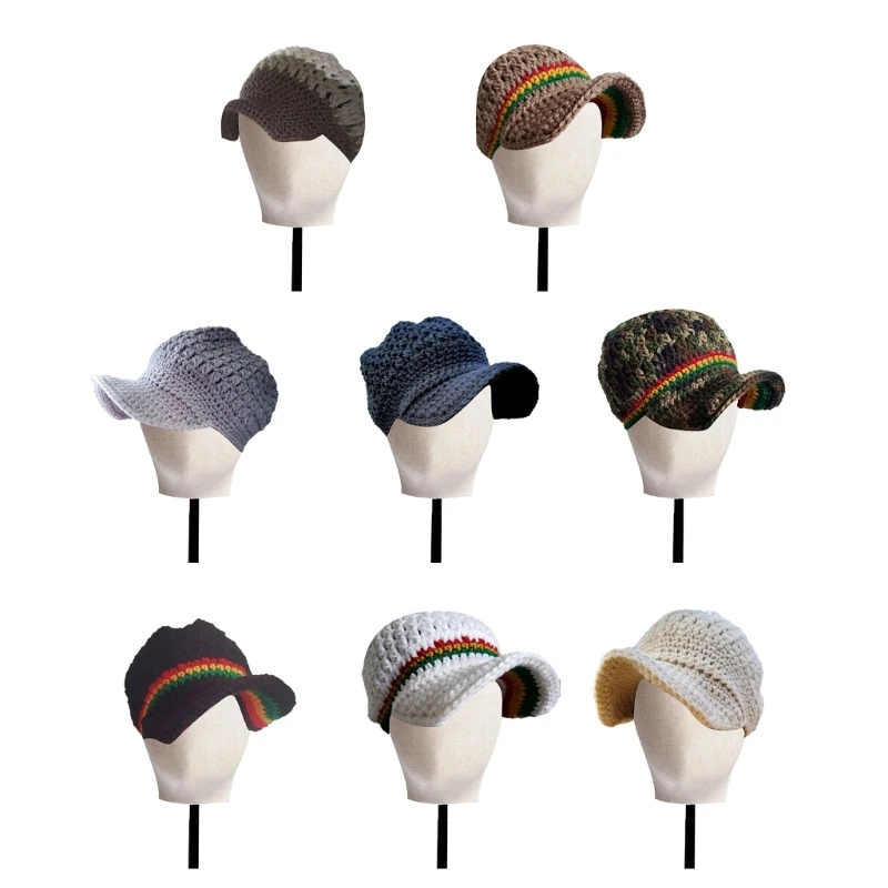 

Adult Crochet Baseball Caps Spring Autumn Casual Sport Sunproof Caps for Woman Male Outdoor Visors Hat Multiple Color F0T5