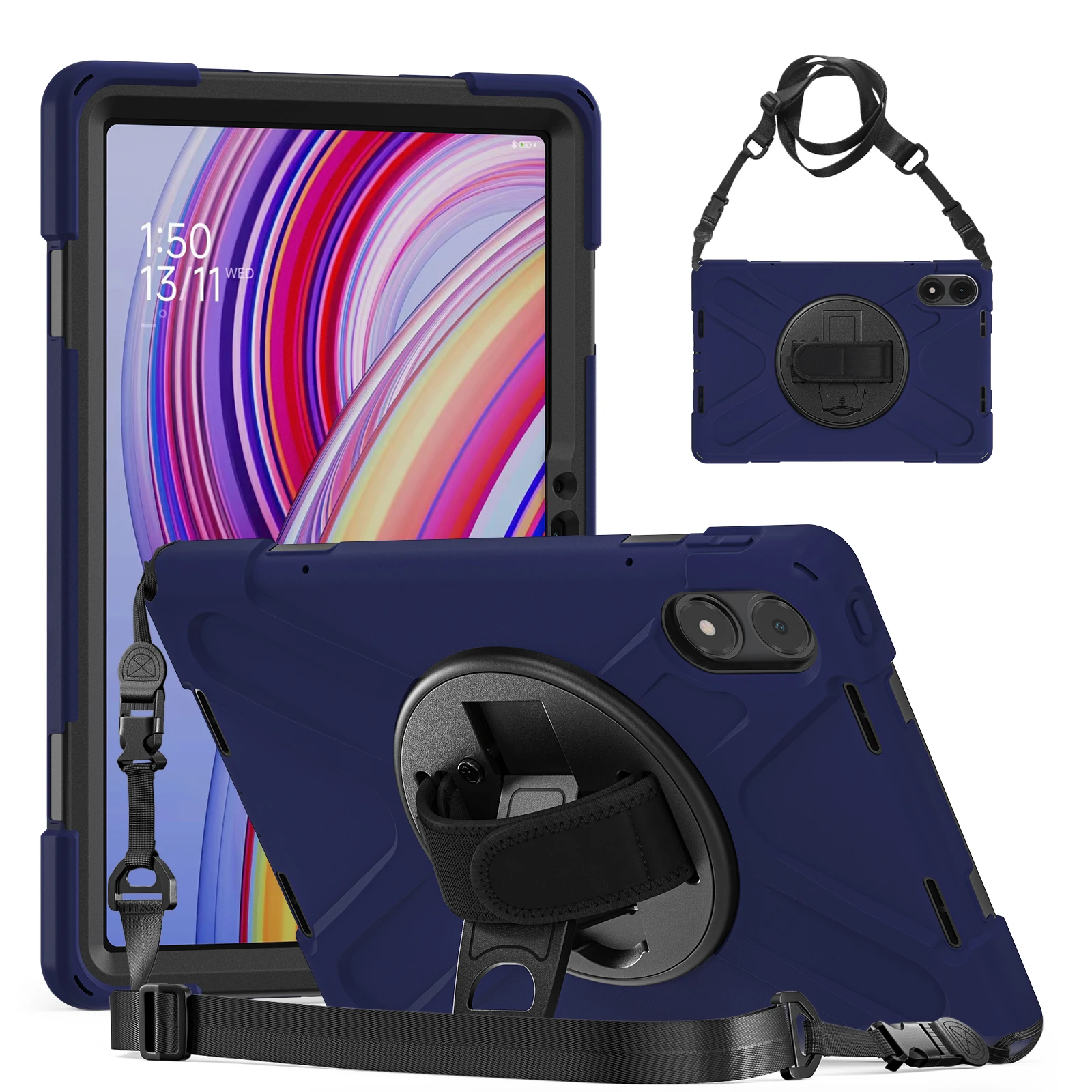 Kids Edition Shockproof Armor Tablet Cover with Stand and Strap