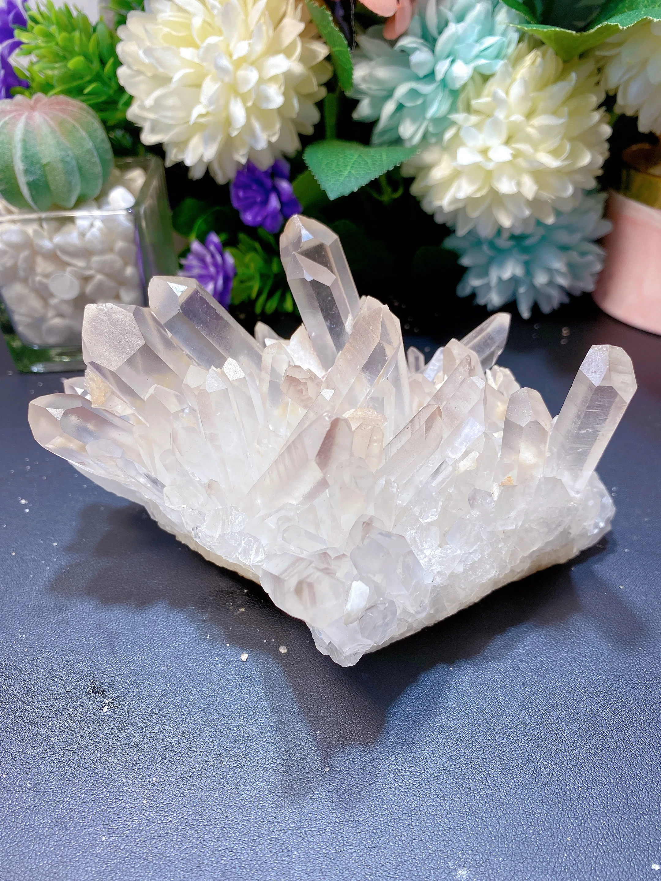 

Натуральный белый кристаллический кластер, украшение для дома и офиса, подарки, Energy Ore Исцеляющие украшения