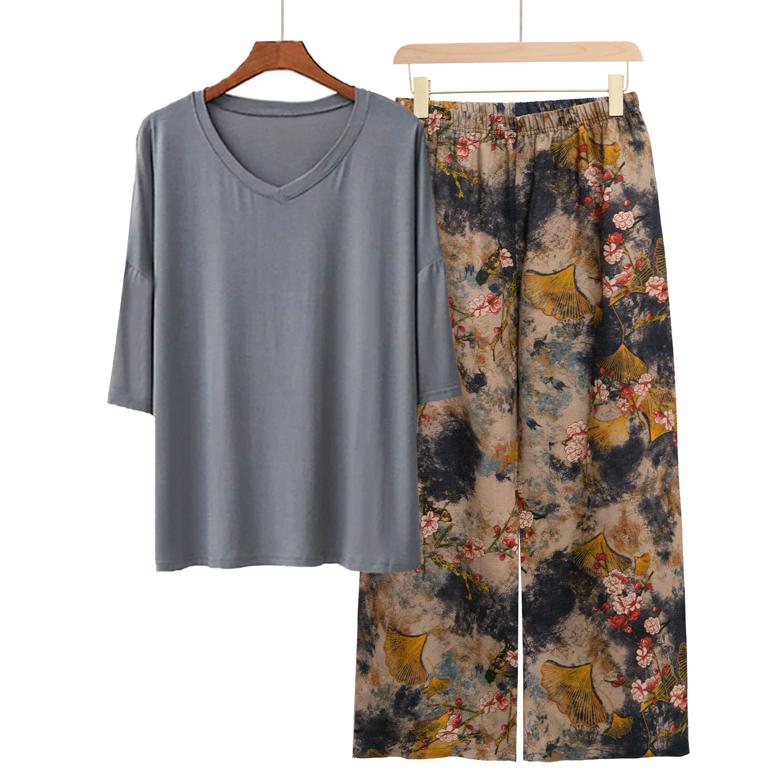 Bedrucktes Neues Pyjama-Set Lässige Modal-Damenkleidung Große Größen Bequeme Nachtwäsche zum Schlafen Pyjamas Femmes Nachtwäsche – Detail 11