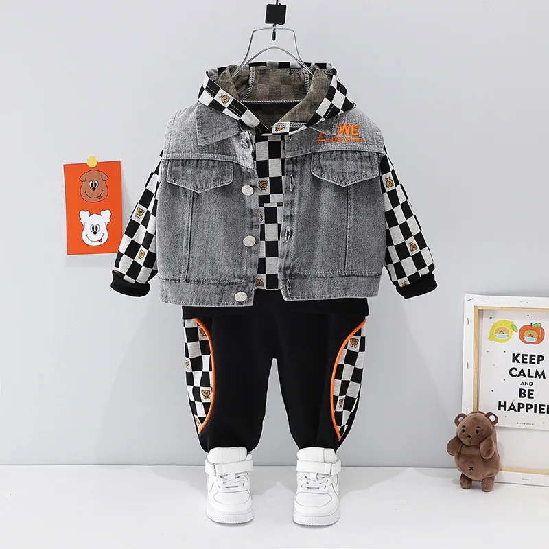 Baby Clothing Set classic 0-4 years old autumn and winter new fashion children's clothing baby fashion letter set boys' and girls' waistcoat three piece s baby clothing set line