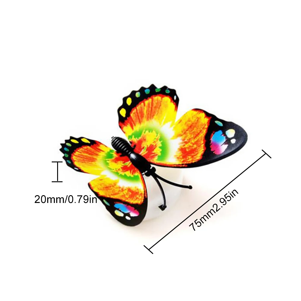 LED Wall Stickers Colorful Changing Butterfly Glowing Wall Decals Night  Light Lamp Home Decor DIY Living Room Wall Sticker
