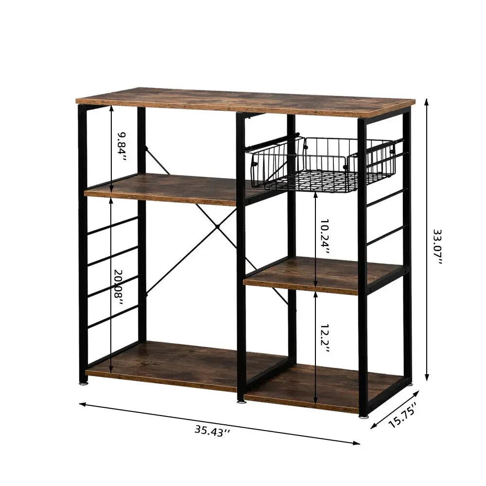 US Microwave Oven Stand, Kitchen Bakers Storage Rack, Small Coffee Bar Station 3