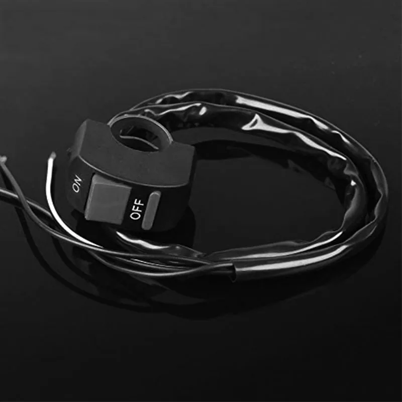 

3 wires black motorcycle fog light switch 7/8" handlebar ON/OFF button bullet connector 12v DC electrical system new Headlight/F