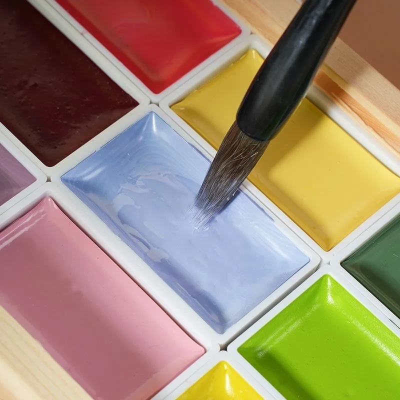 A Professional Paint Set Featuring 24 Solid Pigments for Traditional Chinese Painting, Ideal for Tangka, Calligraphy - 3
