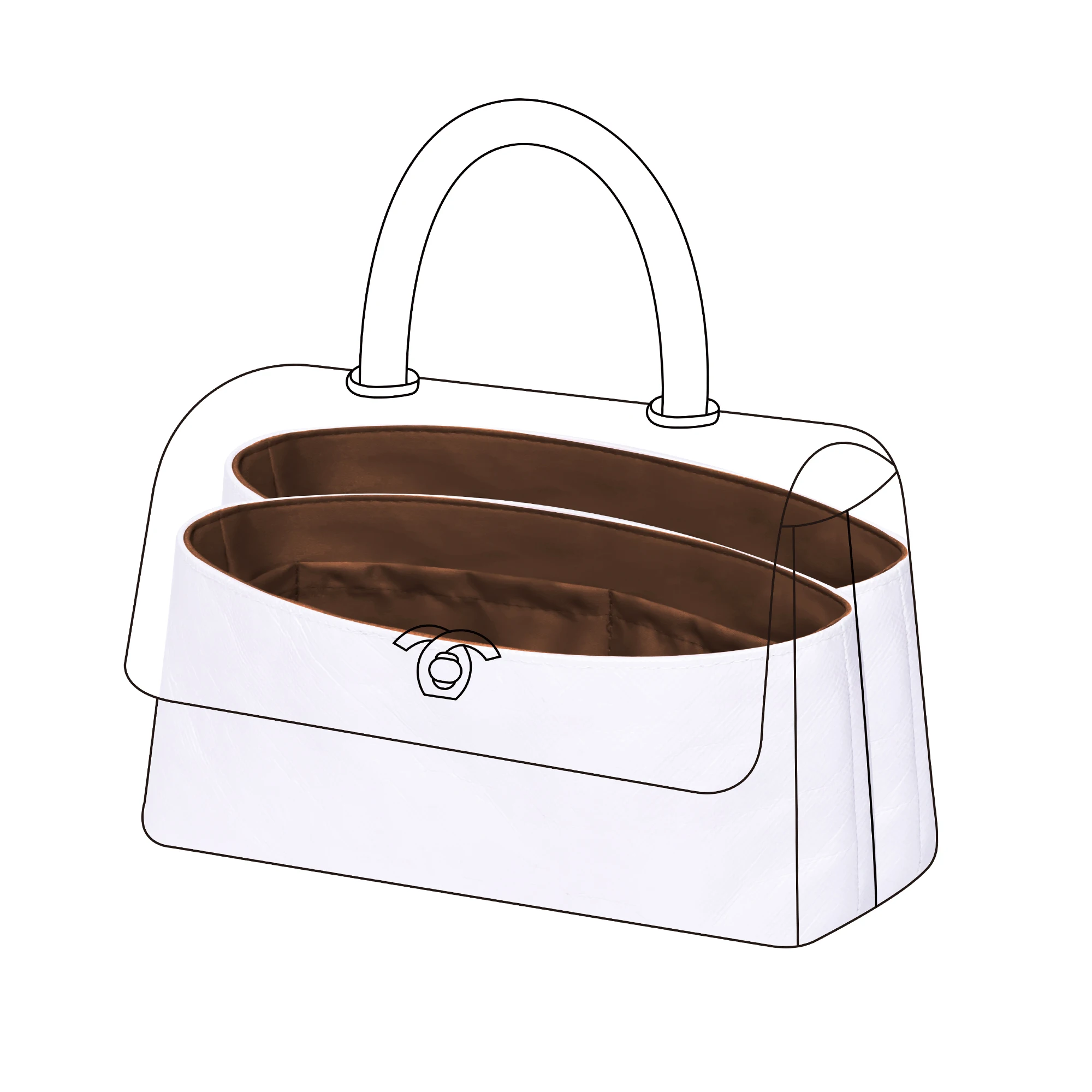 thumbnail image 1 of Organizador de bolsos liviano DGAZ para bolso con asa Coco de Chanel, interior de seda y papel Dupont para bolsos de lujo, 1 of 4