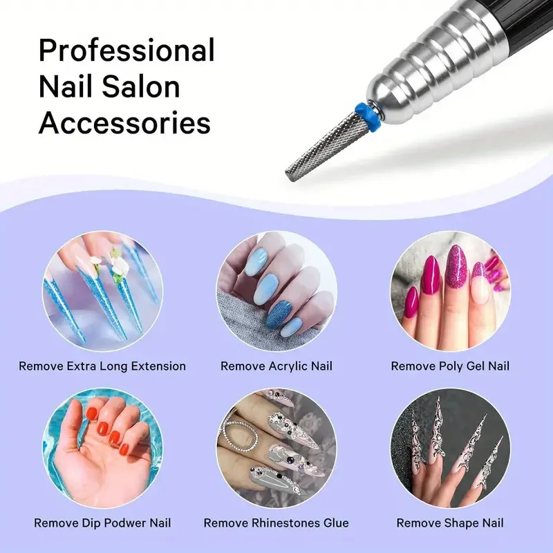 Long-Lasting Tungsten Steel Nail Drill Bit - Effortless Gel & Cuticle Removal, Precision in Nail Art Prep 3