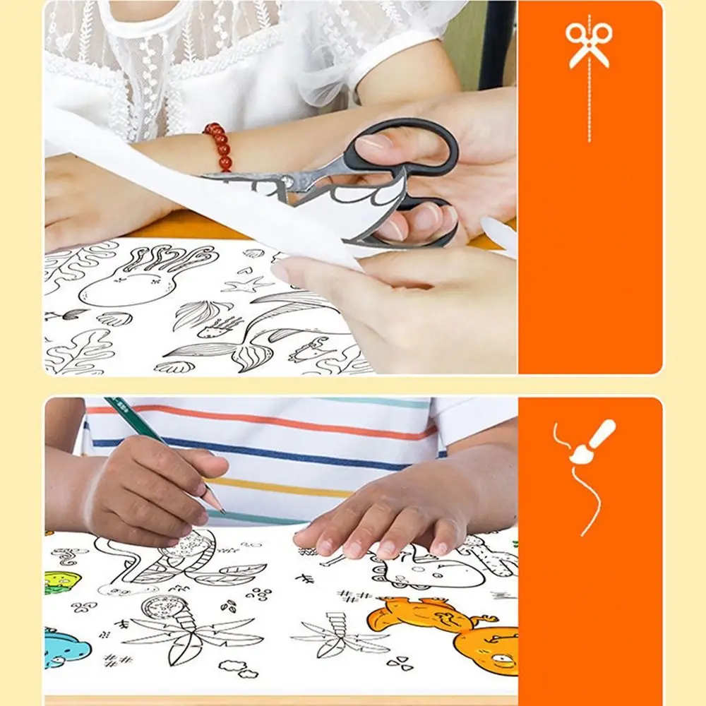 

Sticker Watercolor Paper Children'S Drawing Scroll Blank Coloring Pages Color Filling Paper Scroll Children Drawing Roll