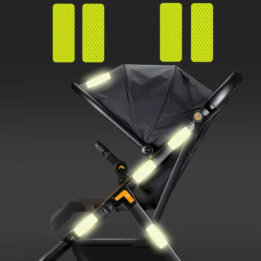 10PCS Baby Stroller Anti-collision Reflective Patch Bicycle Night Light Patch Safety Warning Multiple Uses Glow Stickers