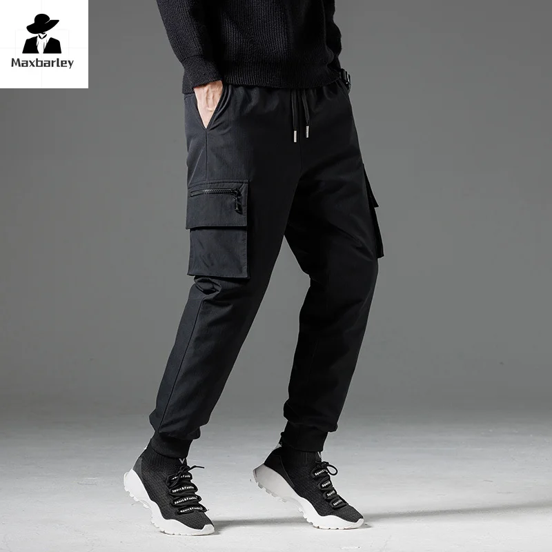 Winter Down Pants Men Casual Waterproof Zipper Pocket 90% Duck Down Cargo Pants Male Jogger Outdoor Warm Sports