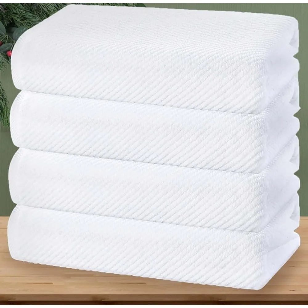 

White Bath Towels Set of 4 Large Shower Bath Towels for the Body Luxury Towel Set for Bathroom Pool and Spa Large 30