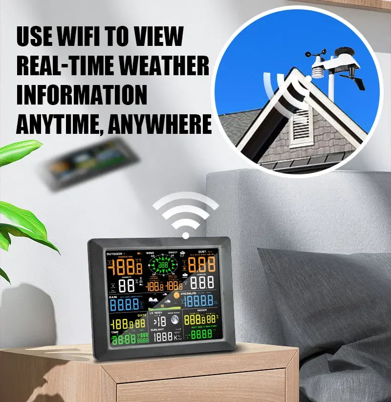 0310 Professional WiFi Weather Station Internet Wireless with Outdoor Sensor Rai