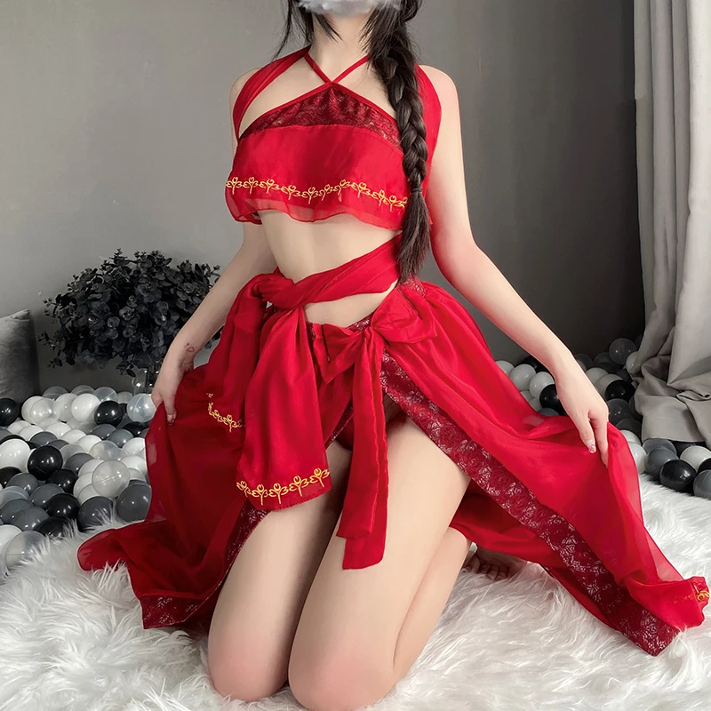 

Hanfu Element Ancient Chinese Traditional Dress Skirt Style Clothing Woman Roleplay Fairy Dress Sexy Lingerie Cosplay