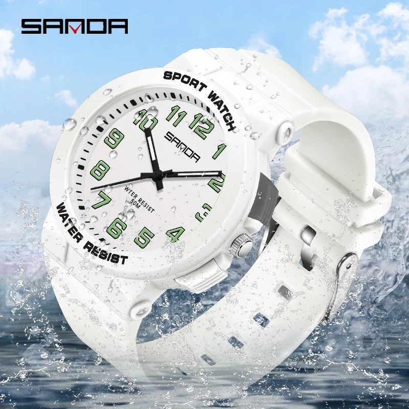 Watch Hot Selling Electronic Men's Digital Outdoor Simple 2023 Sanda 6123 Nightlight Waterproof Youth Watch Wholesale