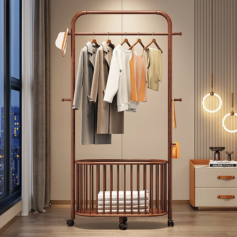 

Coat hangers, floor-to-ceiling, bedrooms, rooms, all solid wood, coat racks, indoor stand-ups, simple and movable shelves, hange