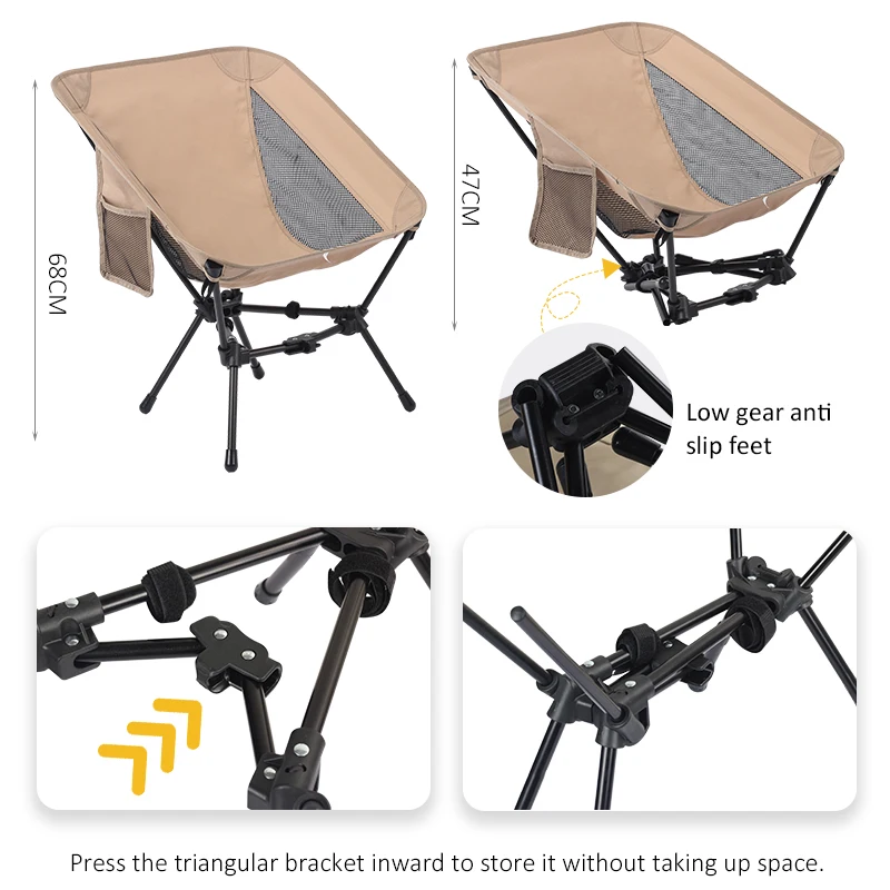 Portable Camping Chair Backpacking Chair Ultralight Folding-Compact, Lightweight Foldable Chairs for Hiking, Beach