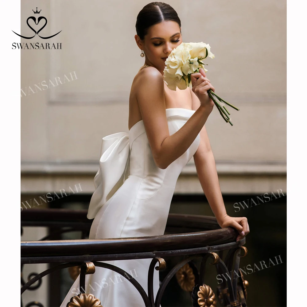 Elegant Mermaid Wedding Dress 2025 Vintage 2 In 1 Bow Princess customized Bride Gown SwanSarah N544 Plus Size Vestido De Novia 6