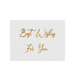 Elegant Gold Stamped Thank You Greeting Cards - Set of 50, 6x8cm White with Simple Design (8)