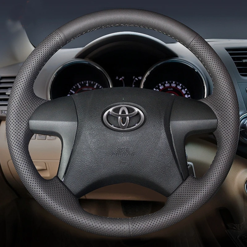 Customize Diy Microfiber Leather Car Steering Wheel Cover For Toyota
