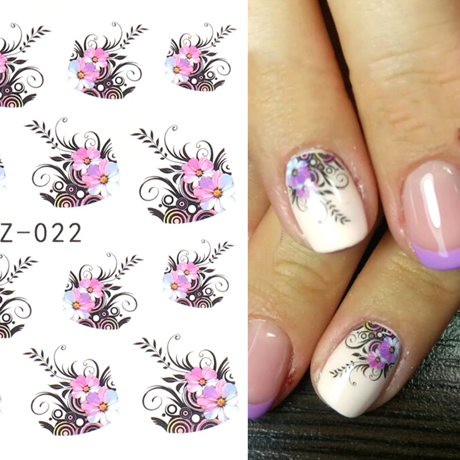 Beauty Flower Water Transfer Nail Sticker Nail Art Decals DIY Decorations Manicure Sliders Tip Tool 1 sheet, nail stickers,nail art decoration,nail decals,nail art tools,flower stickers