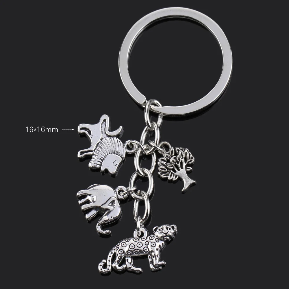 Charming Women's Keychain with Moon, Heart, and Animal Accents