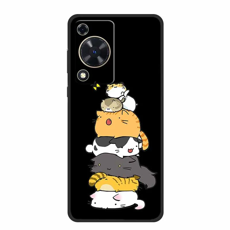 Black Silicone Soft Phone Case with Cartoon Design