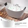 59 Inch Freestanding Whirlpool Bathtub with Hydromassage Adjustable Water Jets Luxury Acrylic Massage SPA Soaking Bath Tub 2