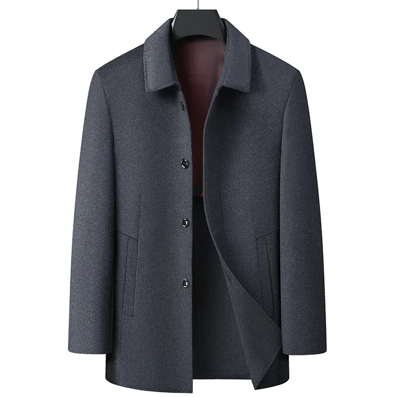 

New Arrival Fashion Suepr Large Autumn Winter Men's Casual Lapel Woolen Coat Men Double-sided Plus Size MLXL2XL3XL4XL5XL6XL7XL