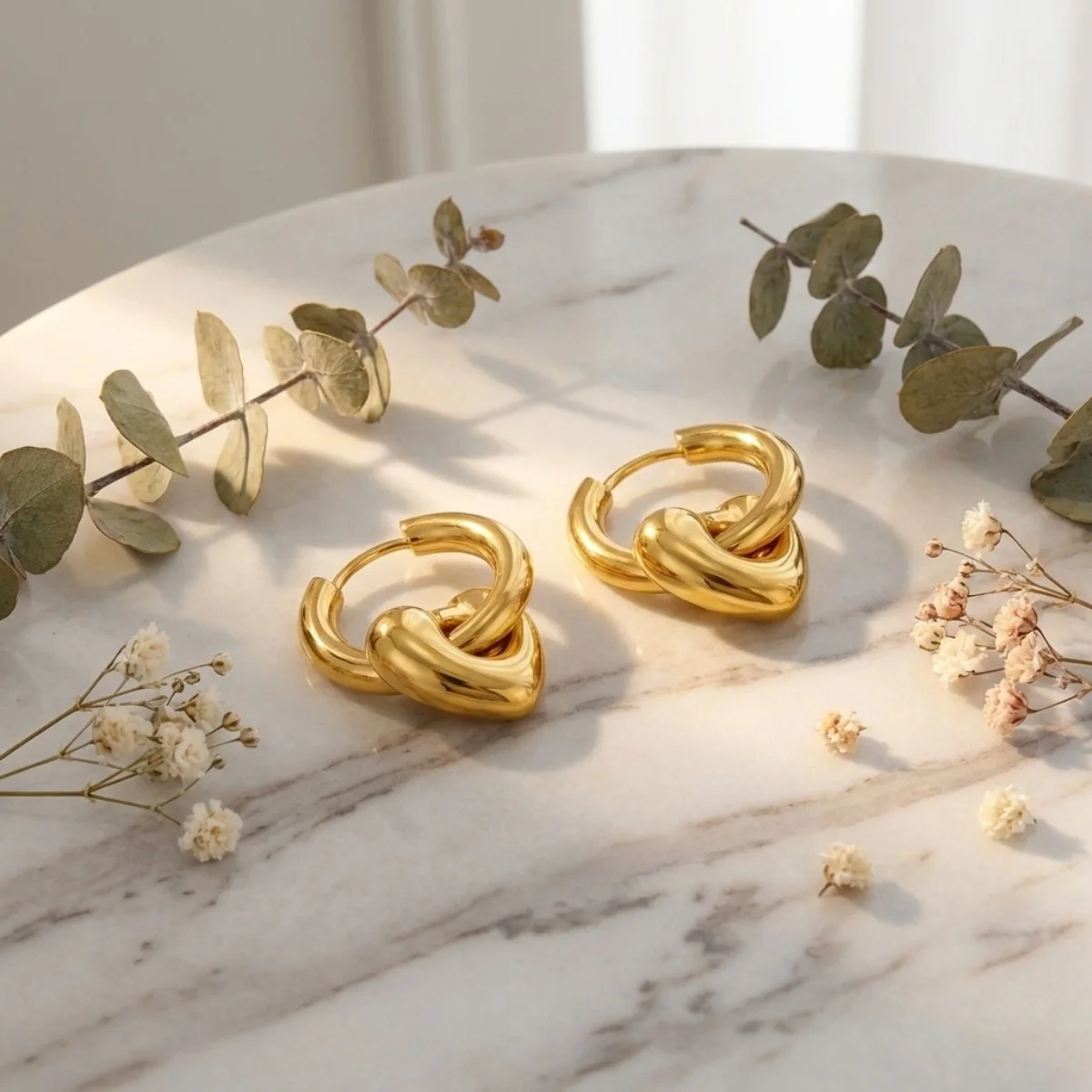 Minimalistische Edelstahl-Ohrringe mit Imitationsperlen und Quasten für Damen und Herren, Herz, unregelmäßige geometrische Ohrringe, eleganter Schmuck – Detail 23