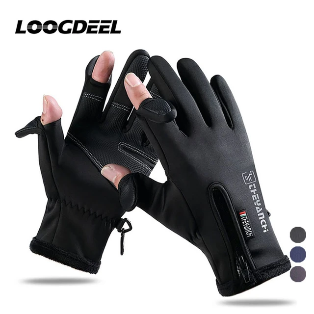 LOOGDEEL Winter Fishing Gloves Waterproof Outdoor Sports Cycling Skiing  Windproof Get Fish Fishing Gloves Non-slip Touch Screen - AliExpress