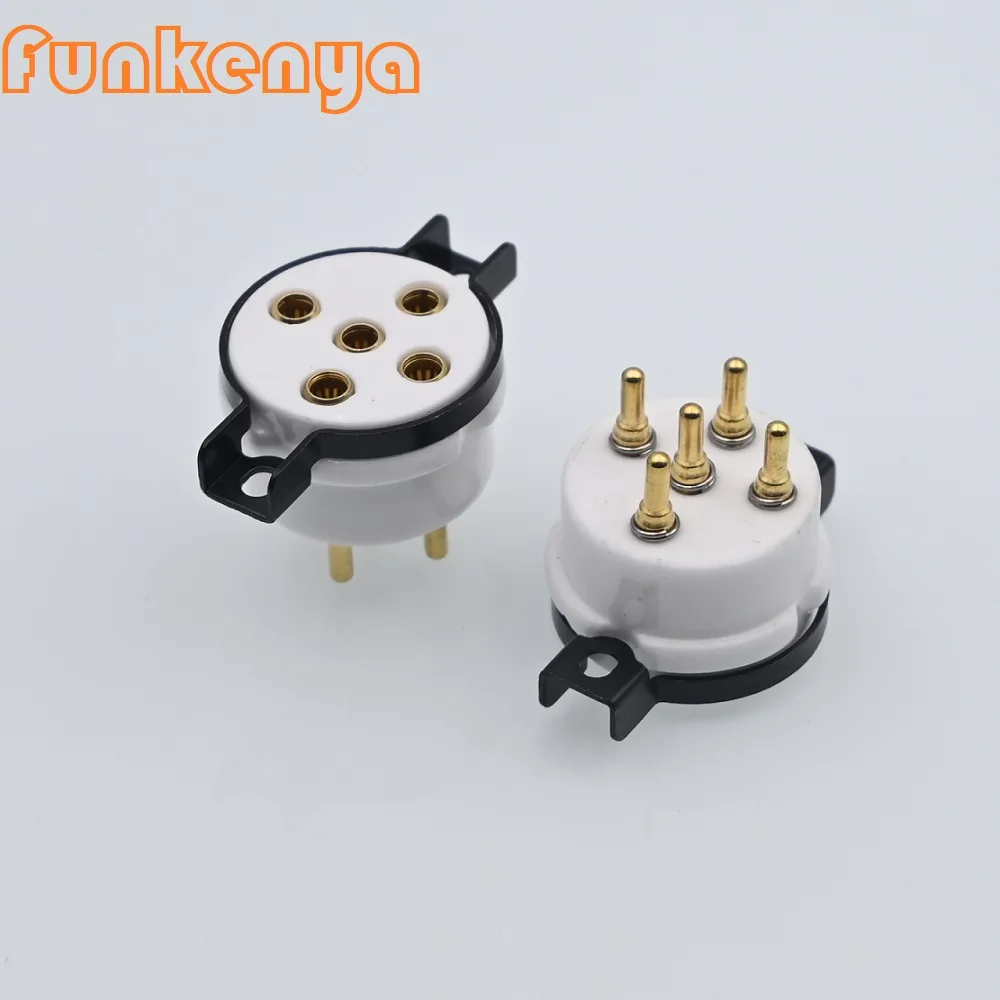 

1 Pair DIY Ceramic Base Tube Socket PX4 PX5 1064 U19 U18 5 Pins