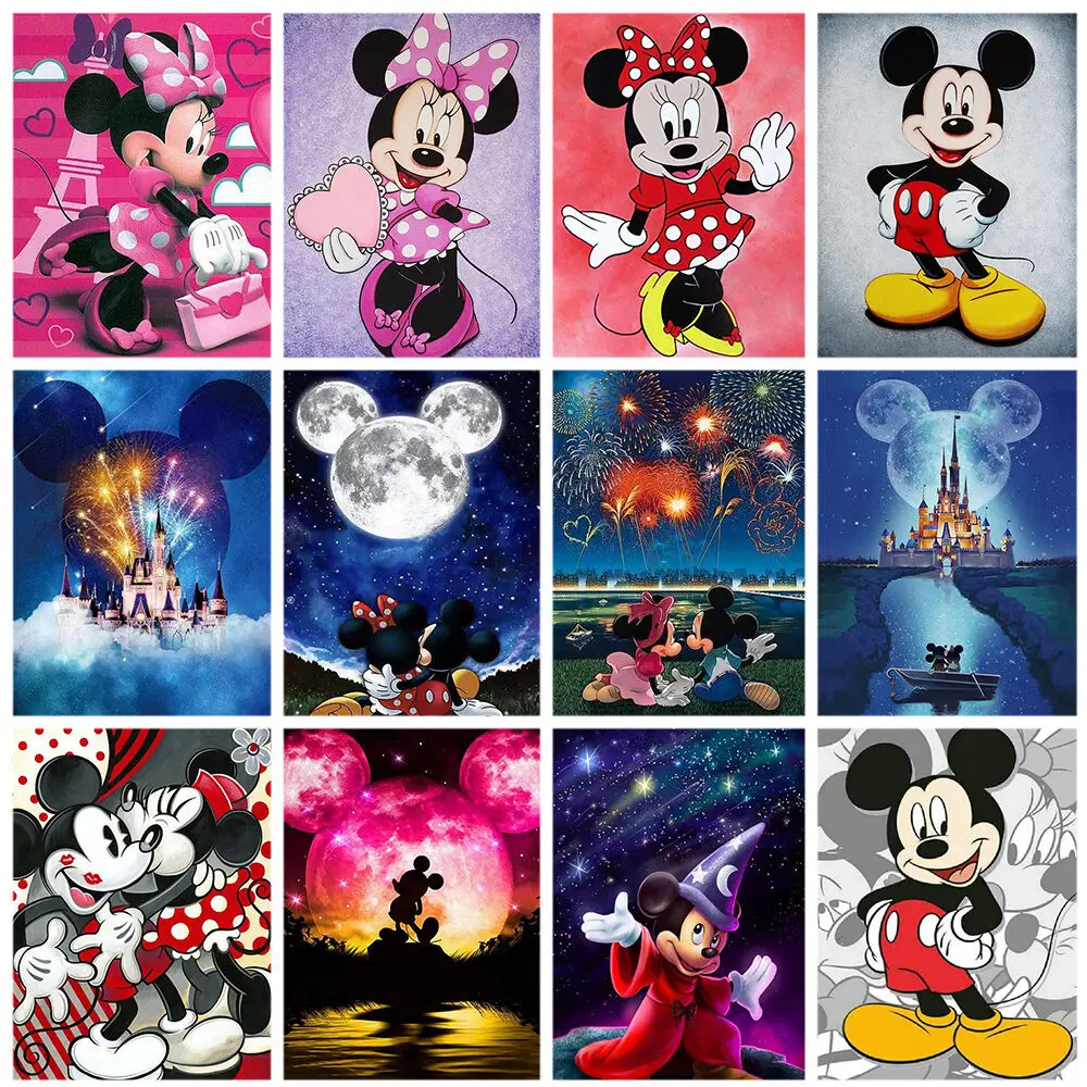 

Disney Cartoon Minnie Mickey Mouse Diamond Painting 5D DIY Mosaic Animal Embroidery Rhinestones Creative Hobbies Home Decor