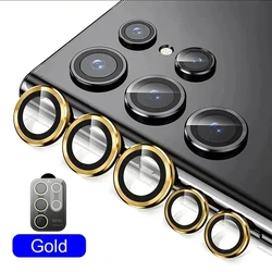 Premium Metal Camera Lens Protector Glass - Full Cover Lens Protection - S23 Ultra(5PCS) (Golden)