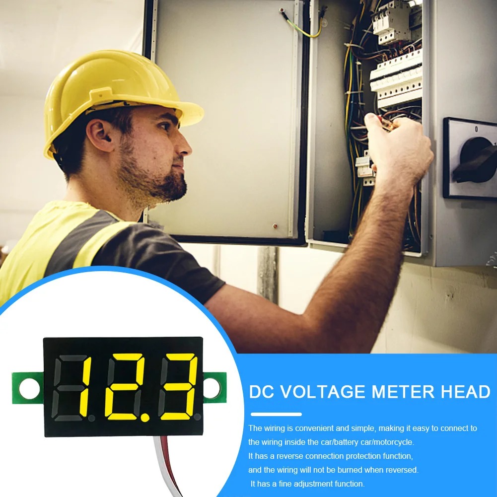 2 Wires Mini Digital Voltmeter LED Display DC 5V-30V 0.28 Inch DC Voltage Display Accurate Pressure Measurement LED Screen Meter