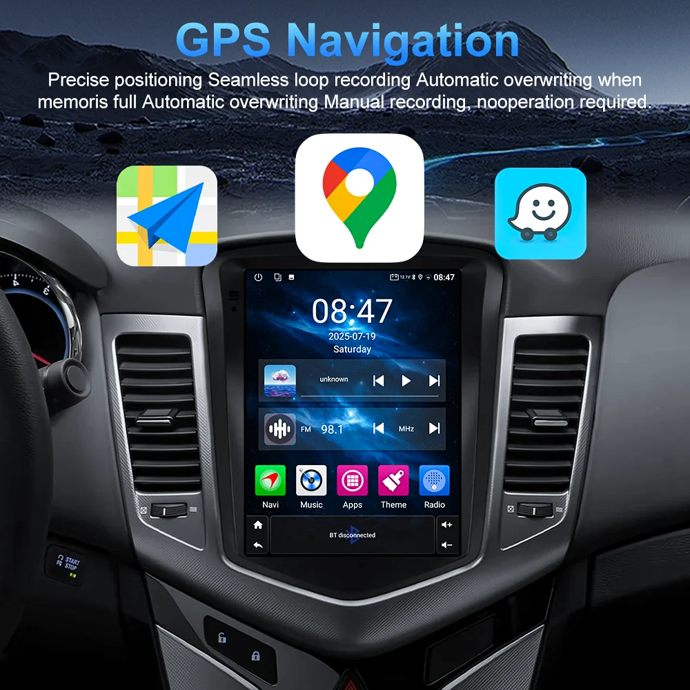 Android 16 Radio estéreo para coche para Chevrolet Cruze J300 2008 2009 2010 2011 2012 Auto GPS reproductor Multimedia NO 2Din DVD Carplay BT 5