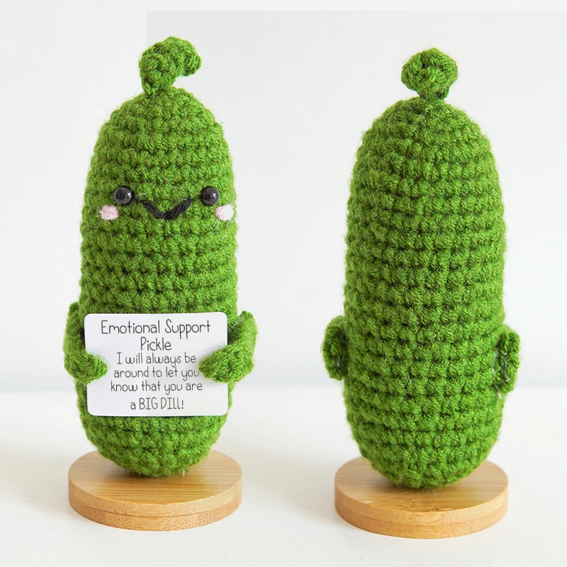 New Positive Energy Potato Hug Pocket Mini Handmade Plush Wool Knitting Doll With Card Funny Gift Home Decoration Table Ornament