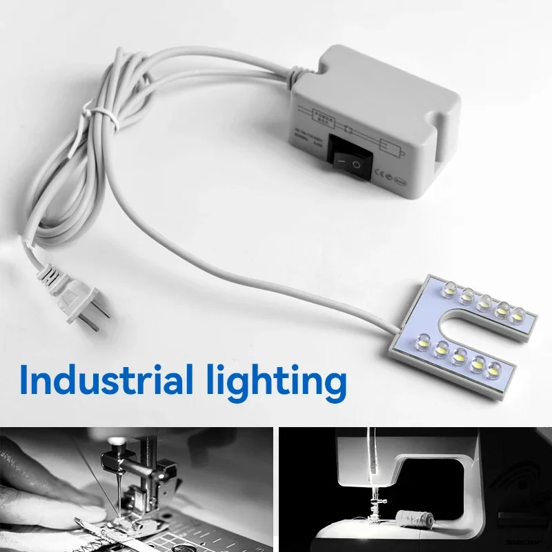 EU/US Plug Sewing Machine Light 10LED/COB U-Shape Flexible Industrial Lighting Lamp Magnetic Base Working Lights For Workbench led work light sewing machine lighting lamp sewing machine light