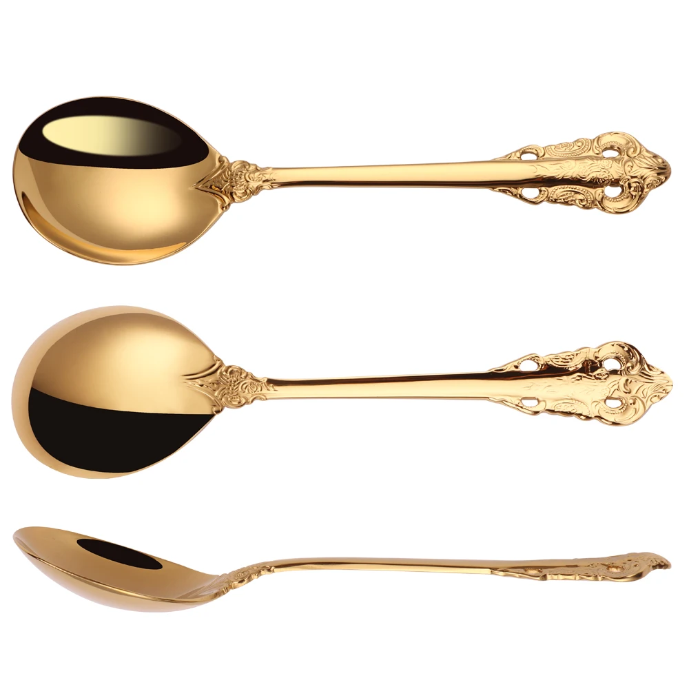 7" Stainless Steel Round Spoon Set for Cereal Ice Cream Oat Dessert Soup porcelain spoon,stainless steel spoon,soup spoon